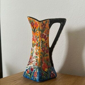 Hand-Painted Floral Ceramic Vase